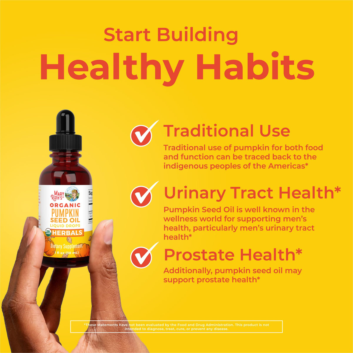 MARYRUTH'S Organics Pumpkin Seed Oil Cold Pressed | 2 Month Supply | USDA Organic Pumpkin Seed Liquid Drops for Men and Women | Urinary Health in Men MARYRUTH'S