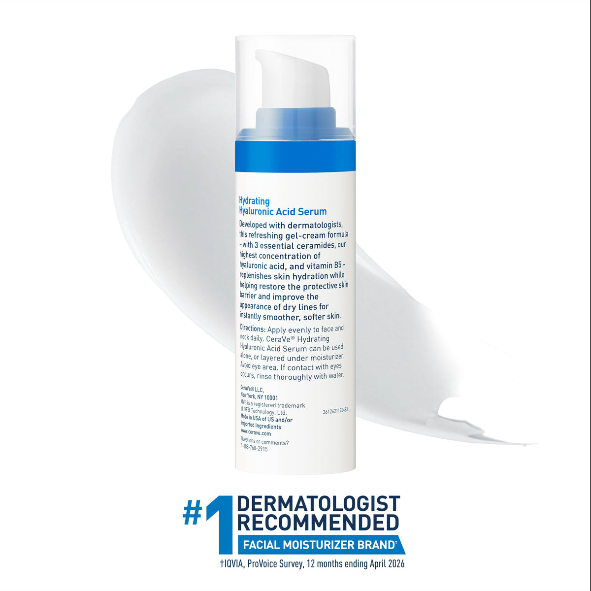 CeraVe Hyaluronic Acid Serum for Face, Hydrating Serum for Dry Skin, 1oz CeraVe