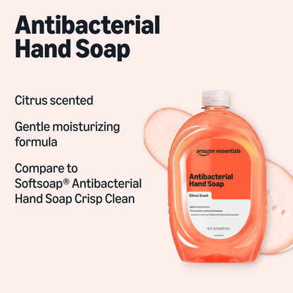 Amazon Basics Liquid Hand Soap Refill, Light Moisturizing, Triclosan-Free, Phthalate-Free, Paraben-Free, Citrus, 50 Fl Oz (Pack of 1) (Previously Solimo) Amazon Basics