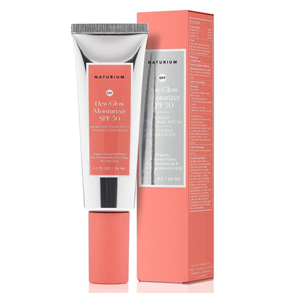 Naturium Dew-Glow Moisturizer SPF 50 PA++++, Daily Moisturizing Sunscreen & Face Primer, Skin Protector with Dewy Finish, 1.7 oz Naturium