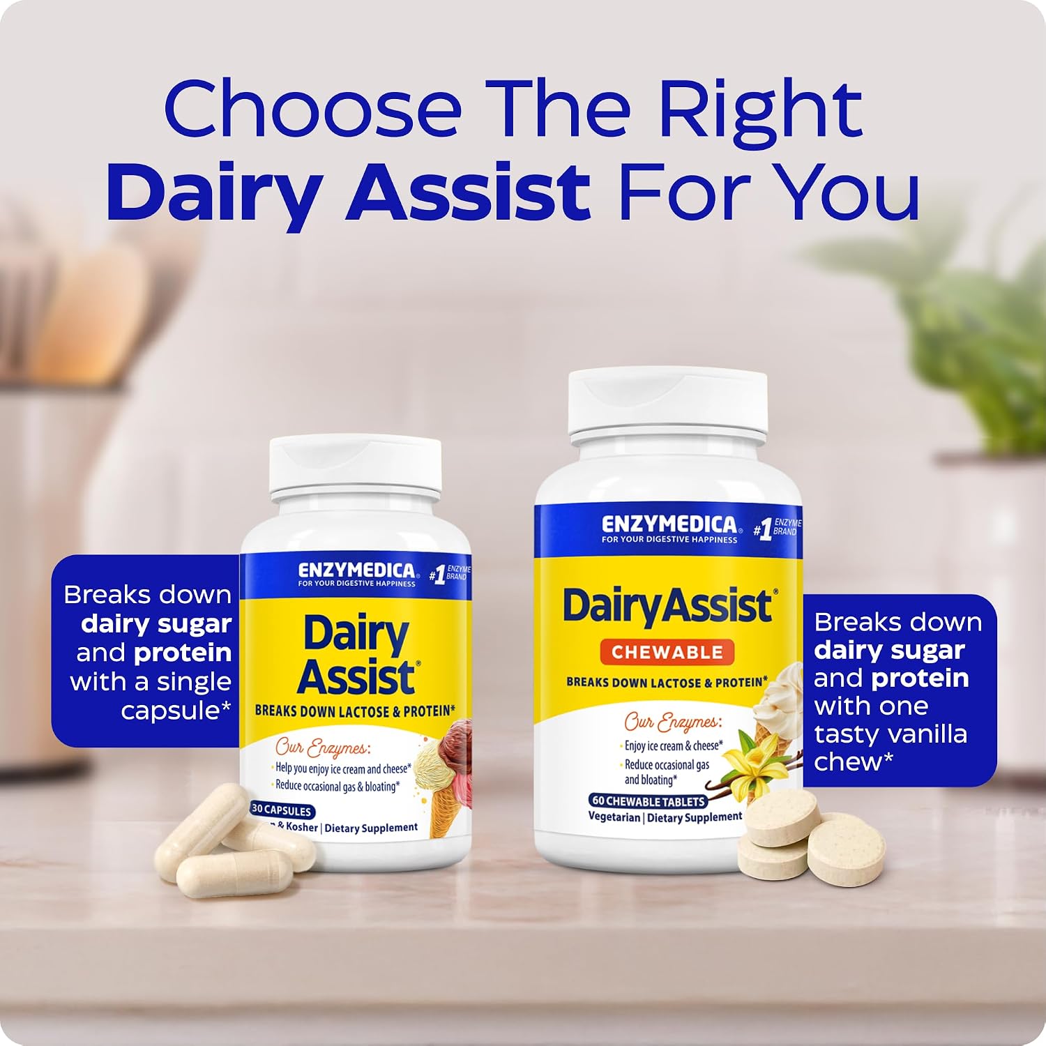 Enzymedica DairyAssist, Support for Milk & Dairy Digestion, 30 Caps Gsupps Australia