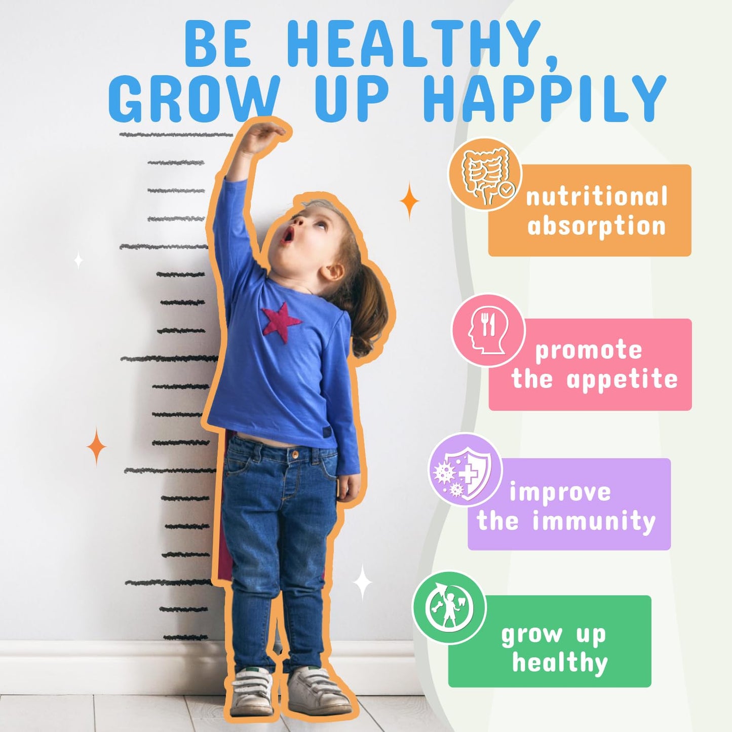 ZEBORA Kids Probiotic & Prebiotics Powder Age 3+ Support Children's Digestive & Immune System with Natural Source, Promotes Constipation Relief, Non-GMO ZEBORA
