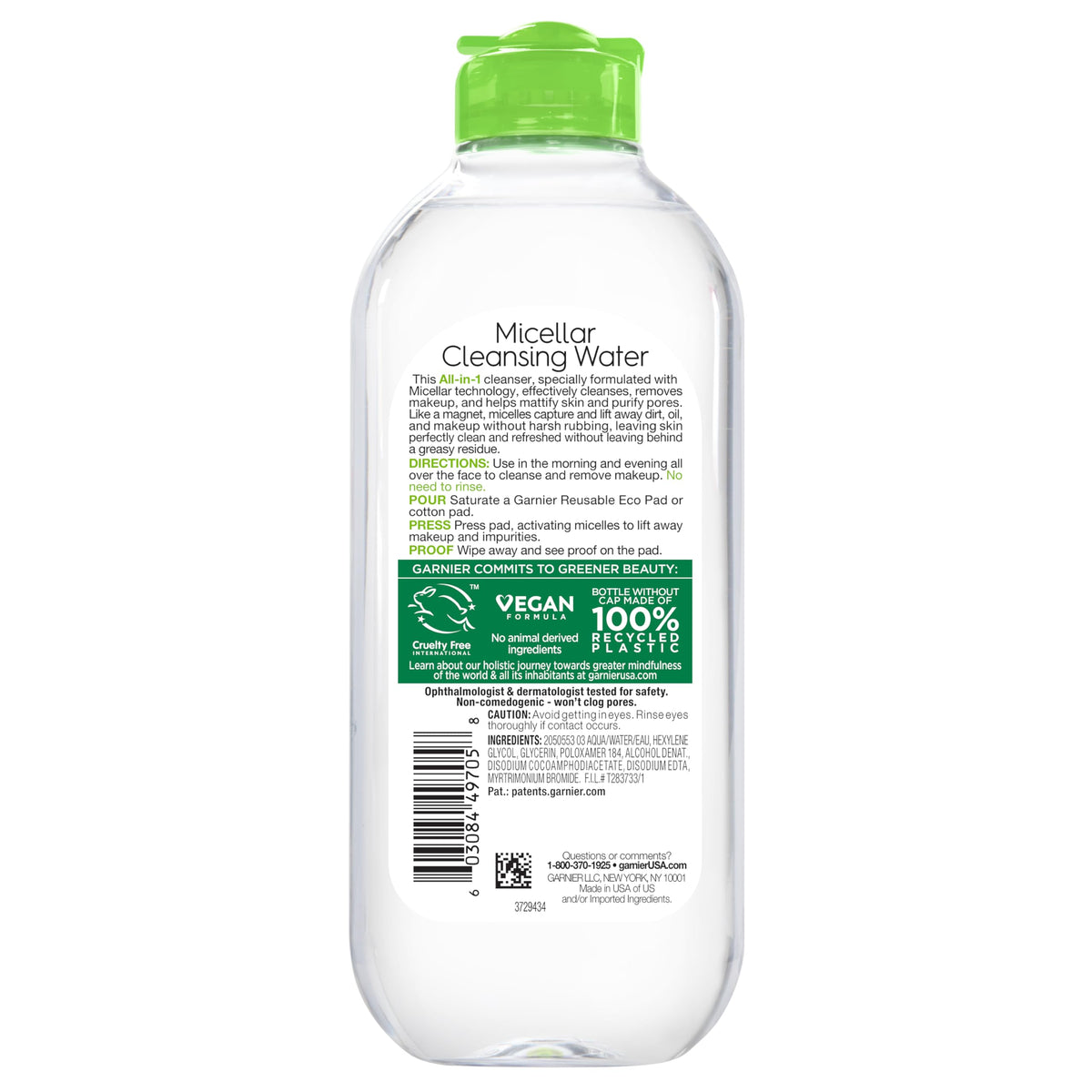 Garnier Micellar Water for Oily Skin, Facial Cleanser & Makeup Remover, Mattifying, For All Skin Types, Vegan, Cruelty Free, 13.5 Fl Oz (400mL), 1 Count Garnier
