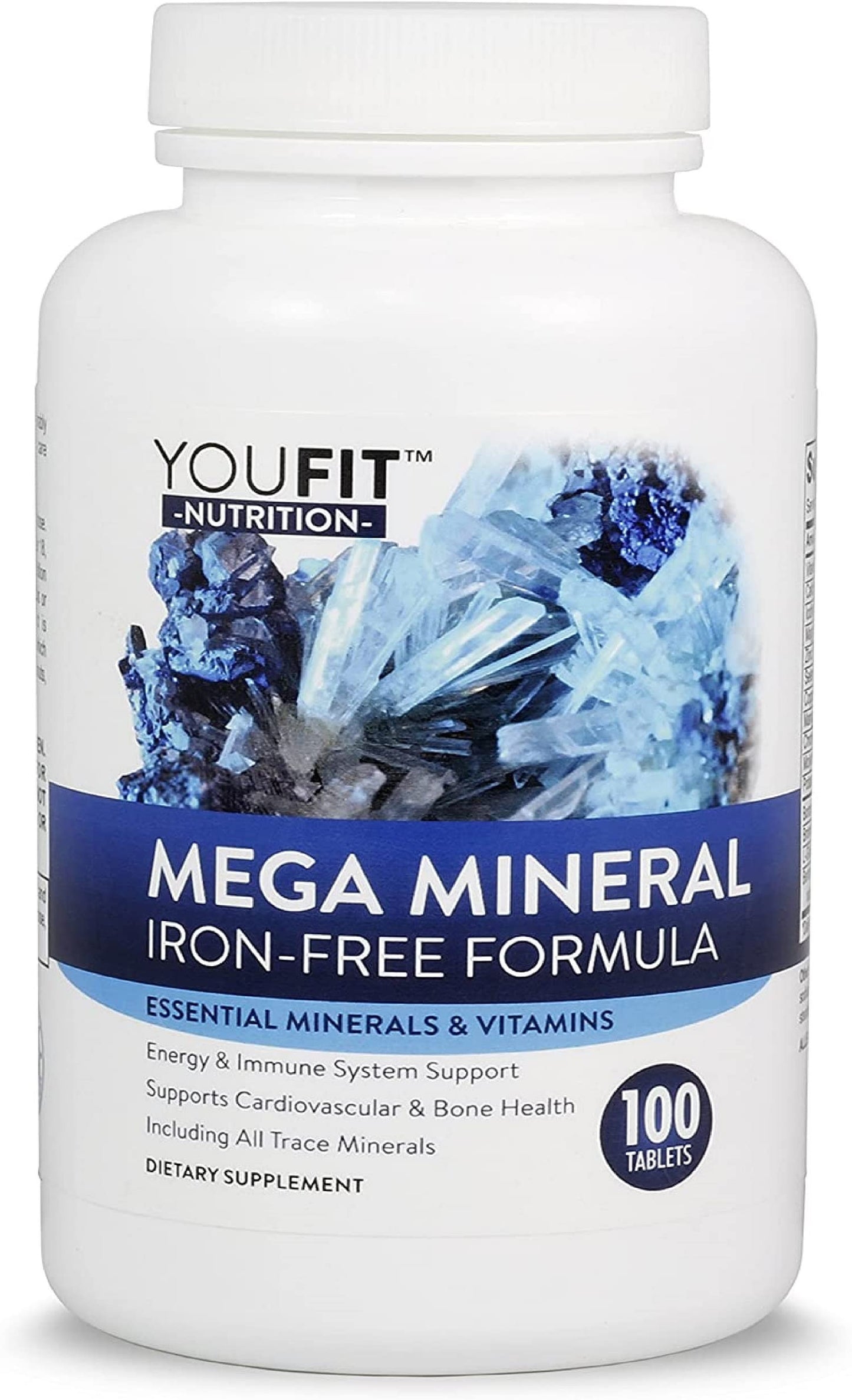 Mega Minerals Supplement by Youfit Nutrition | Trace Minerals | Premium Formula with Source of Minerals and Immune Health Support | Iron Free | All in One YouFit Nutrition