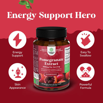 Advanced Pomegranate Extract Capsules - Powerful Antioxidant & Healthy Heart Support - Easy To Swallow Pomegranate Supplement - Superfood for Energy & Gut Health Support - Third Party Tested - 60 Ct Gsupps Australia