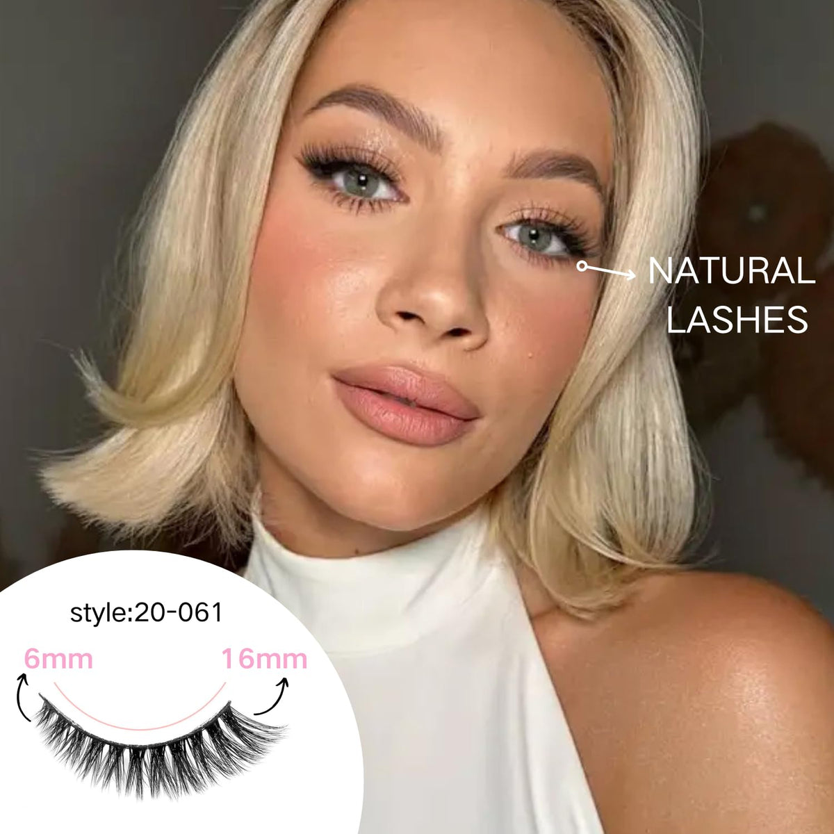 Azenlo False Eyelashes 20 Pairs Wispy Lashes Faux Mink Lashes 14mm 3D Fluffy Cat Eye Lashes （style 20-061) Azenlo