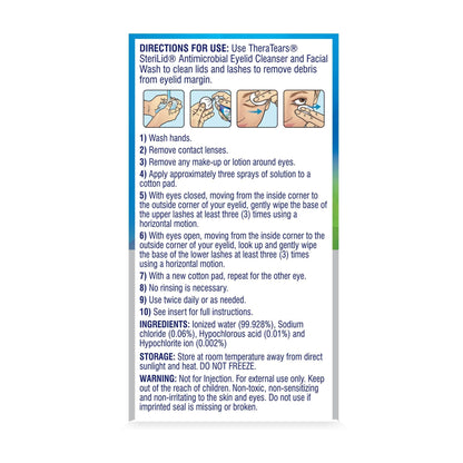 TheraTears SteriLid Antimicrobial Eyelid Cleanser and Face Wash, 2 Fl Oz TheraTears