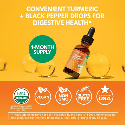 Organic Turmeric Supplement Liquid Drops, Unflavored,1 Fl Oz, 30 Servings | Liquid Turmeric with Black Pepper, USDA Certified, Vegan, Non-GMO 1000mg Curcumin for Movement and Immune Support Gsupps Australia