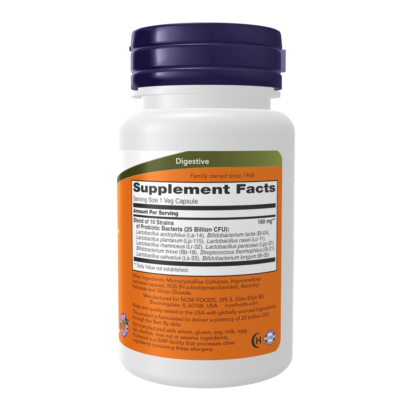 NOW Foods Supplements, Probiotic-10™, 25 Billion, with 10 Probiotic Strains, Dairy, Soy and Gluten Free, Strain Verified, 100 Veg Capsules Gsupps Australia