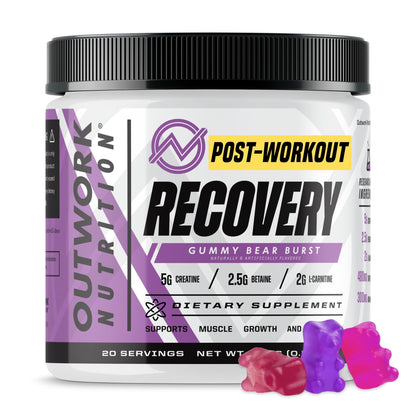 Outwork Nutrition Post Workout Recovery Powder - Creatine Monohydrate, KSM-66 Ashwagandha & Tart Cherry - Speeds Recovery, Eases Soreness - Creatine Powder for Men & Women, Orange Sherbet, 230 Gr