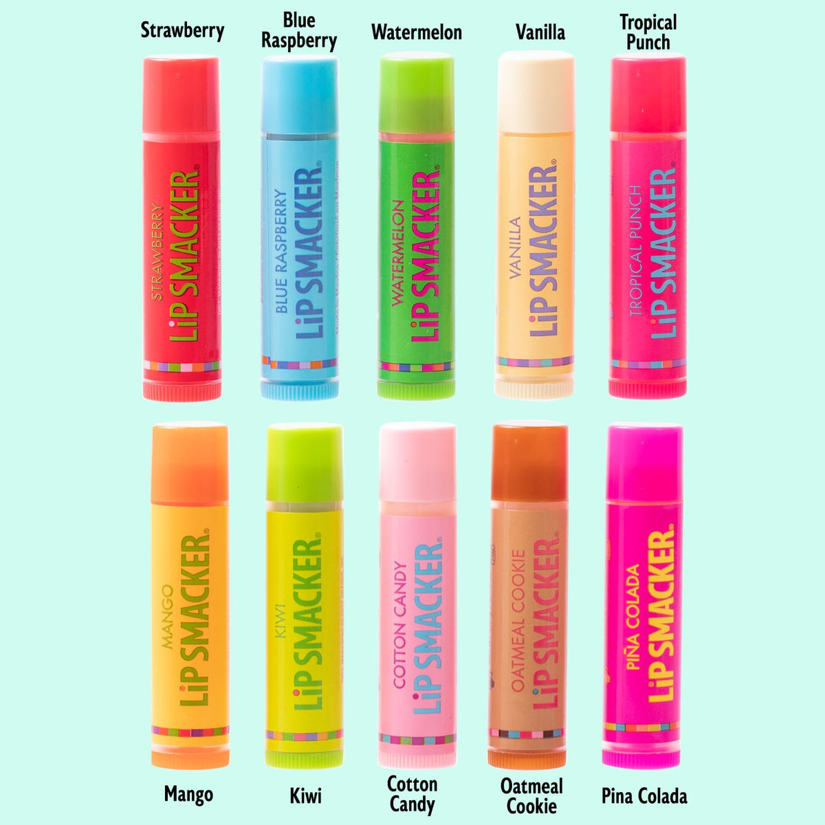 Lip Smacker Original & Best Party Pack - 10 Moisturizing Lip Balms, Classic Flavors, Hydrating & Protecting - Cruelty-Free- Oatmeal Cookie Lip Smacker