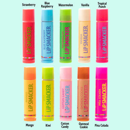 Lip Smacker Original & Best Party Pack - 10 Moisturizing Lip Balms, Classic Flavors, Hydrating & Protecting - Cruelty-Free- Oatmeal Cookie Lip Smacker