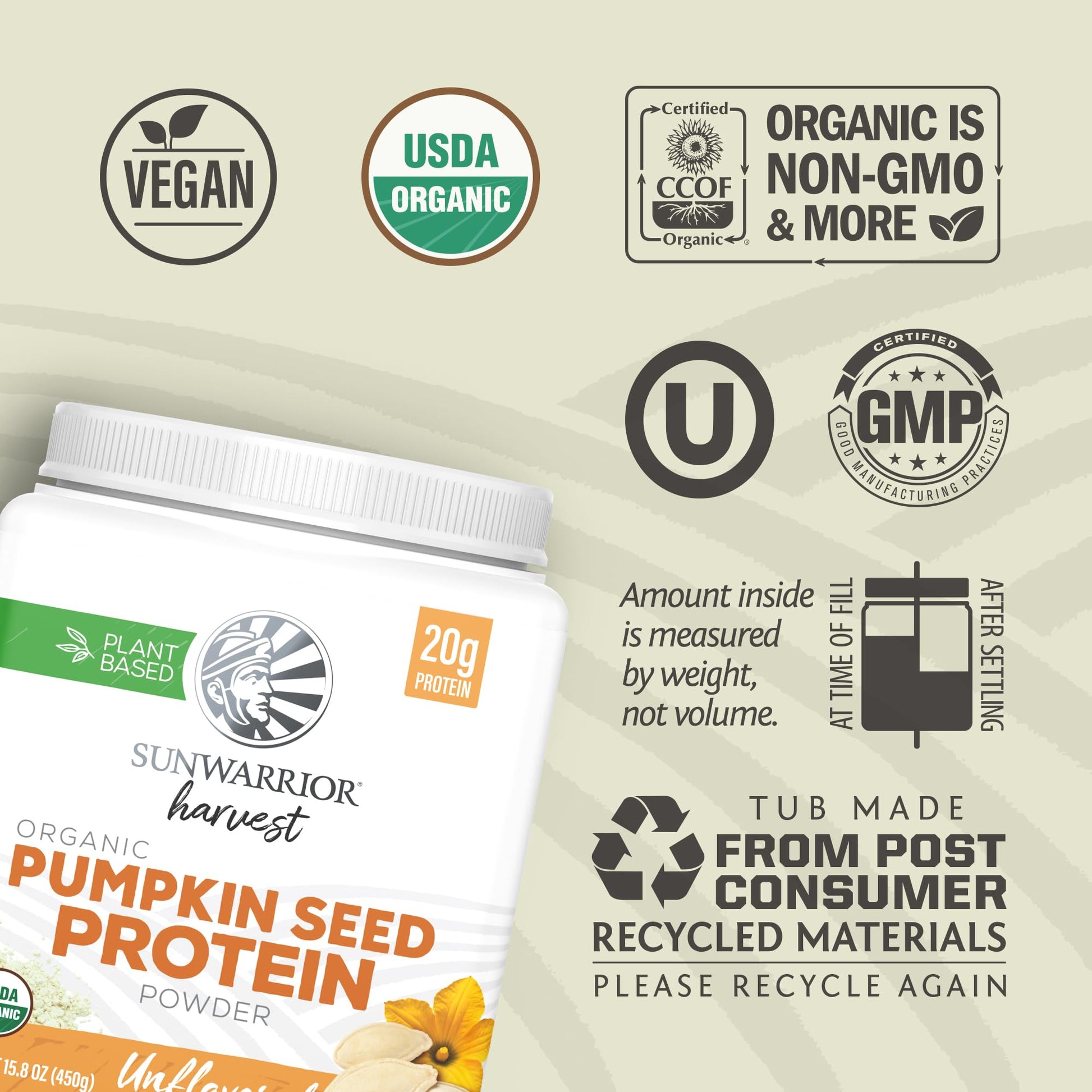 Organic Pumpkin Seed Protein Powder Cold Pressed, Simple Single-Ingredient Superfood Plant-Based, Easy to Digest All 9 Essential Amino Acids Mild Flavor for Smoothies Sunwarrior buy australia supplements