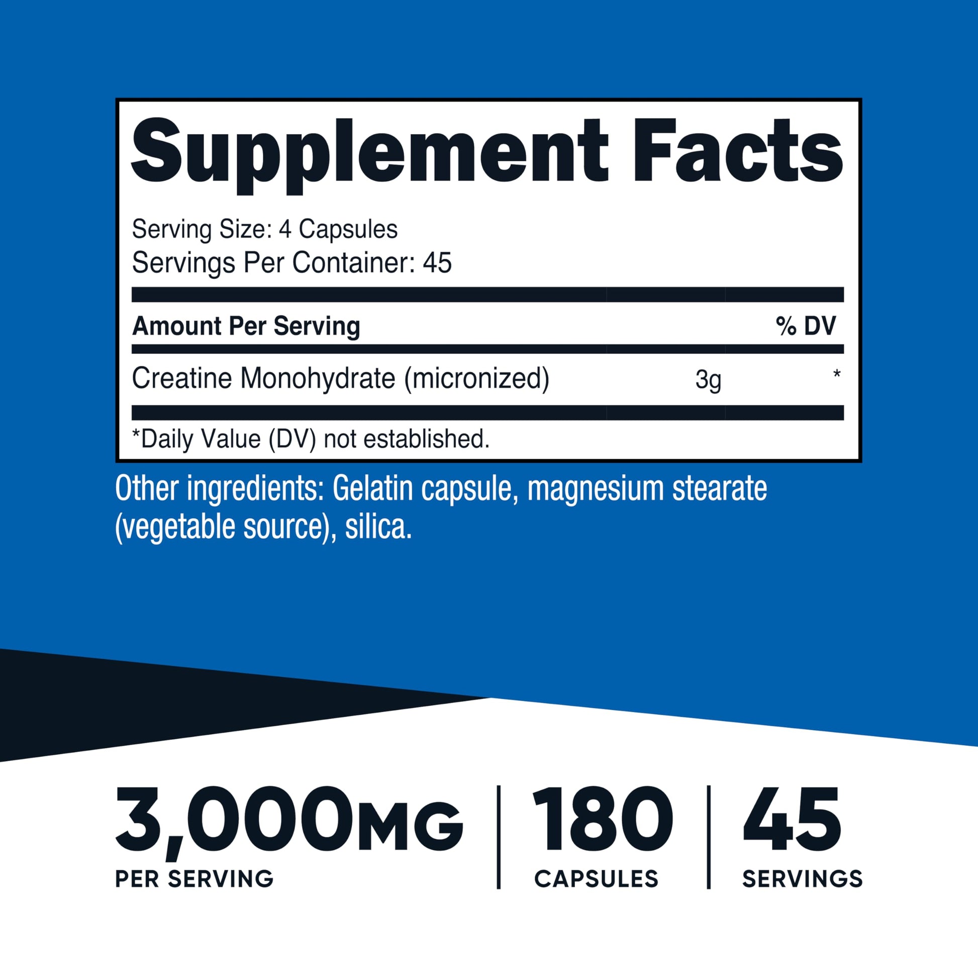 Nutricost Creatine Monohydrate 3,000mg, 180 Capsules (750mg Per Capsule) - Gluten Free, Non-GMO Nutricost buy australia supplements