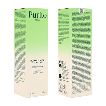 PURITO Oat In Calming Gel Cream, Non-Comedogenic, 77% Oat Seed Water Lightweight Water-Gel Face Moisturizer PURITO