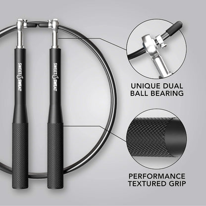 Sweet Sweat Performance Jump Rope ~ 10ft Adjustable Length Rope for Fitness and Speed Training ~ Includes Mesh Cary Bag & Bonus Rope Gsupps Australia
