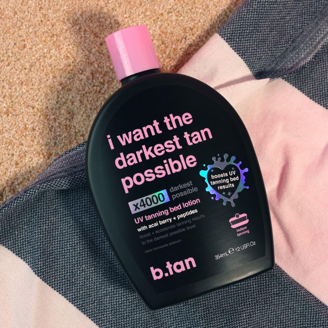 b.tan UV Tanning Bed Lotion - Extreme Dark Tinted Tan Accelerator B.TAN