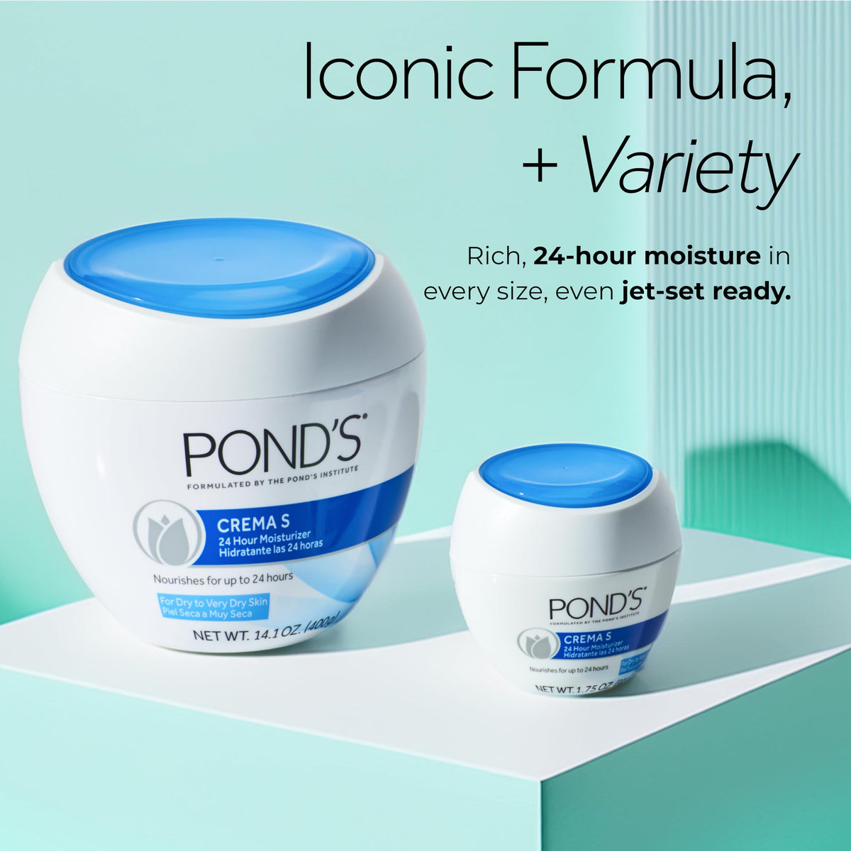 Pond's Nourishing Moisturizing Cream, Crema S, Fragrance Free, Ivory, 14.1 Oz POND'S