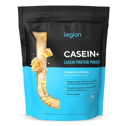LEGION Casein Protein Powder (Dutch Chocolate) - Slow-Release Micellar Casein Protein Powder - Non-GMO, Gluten-Free & Naturally Sweetened from Grass-Fed Cows (25 Servings)