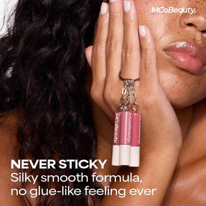 MCoBeauty Lip Gloss Trio - Keychain Lip Gloss Set of 3 Mini Glosses MCoBeauty