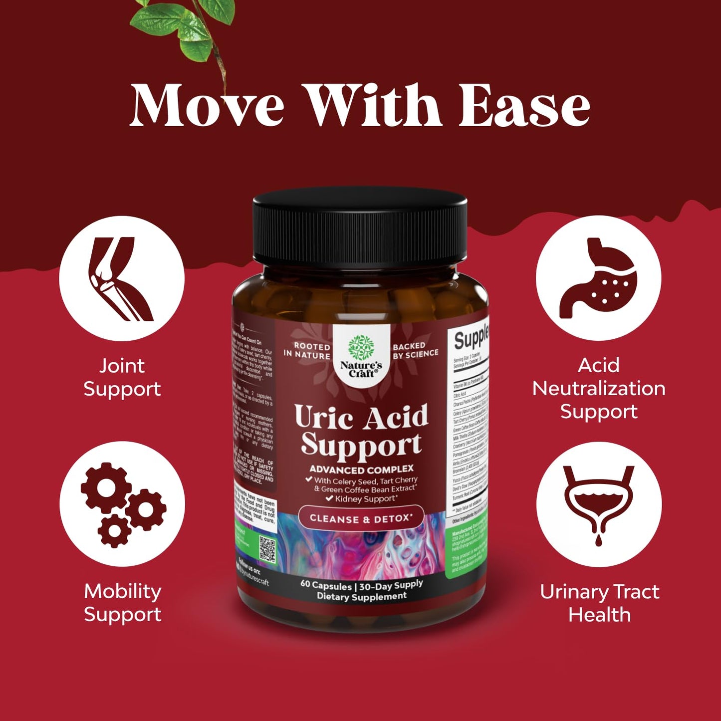 Green Coffee Beans Extract for Uric Acid Cleanse - 120 Capsules | Kidney Support Supplement with Tart Cherry, Chanca Piedra & Celery Seed - Uric Acid Support - Antioxidant Support - Non-GMO Gsupps Australia