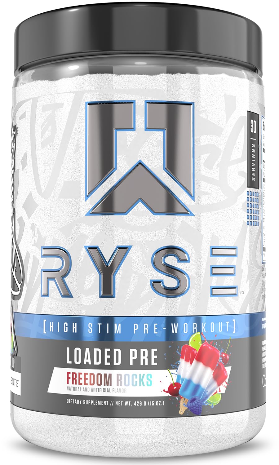 RYSE Loaded Pre Workout Powder - Strawberry Squeeze - Daily Pre-Workout for Men & Women with 390mg Caffeine, Beta Alanine, and Citrulline for Pump, Focus, and Energy - 30 Servings