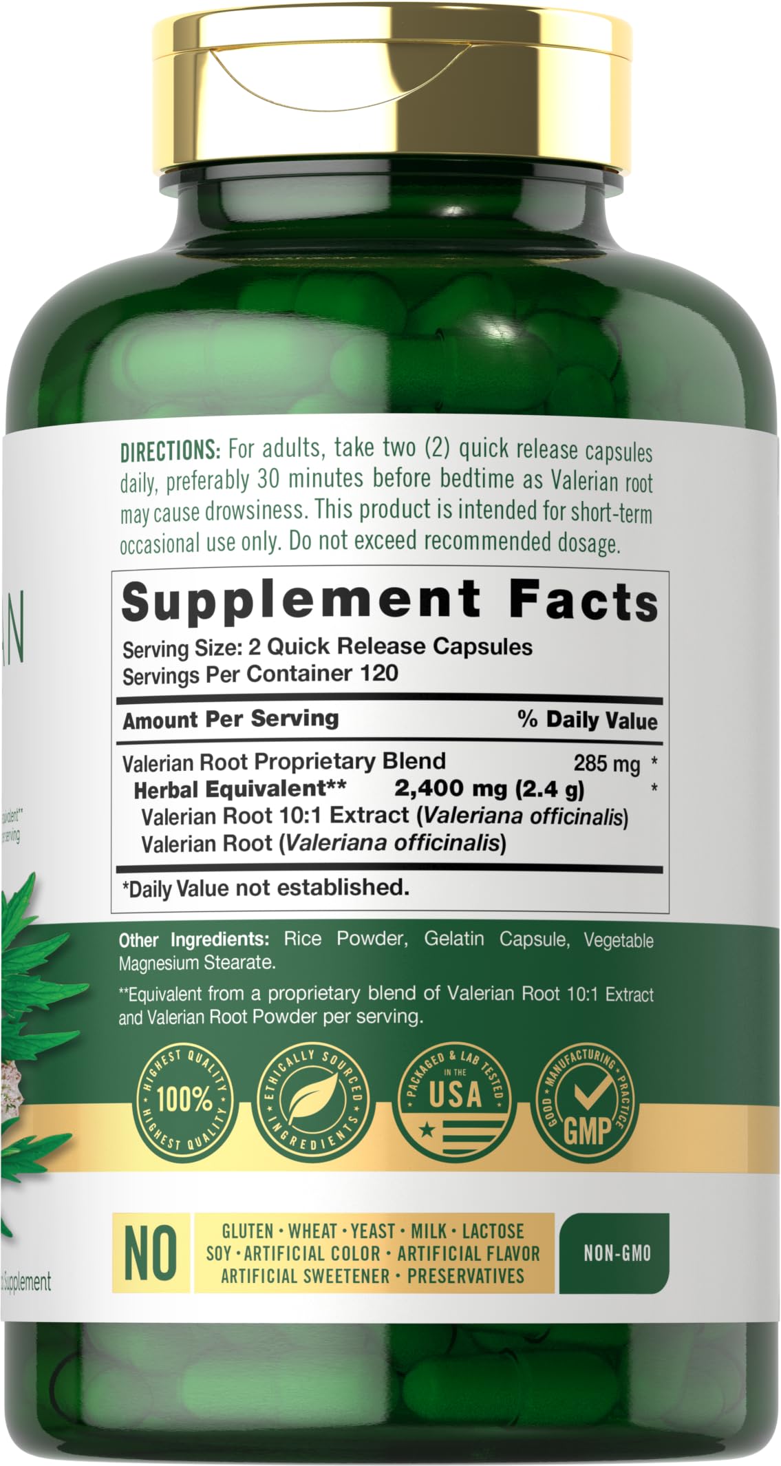 Carlyle Valerian Root Capsules | 240 Count | Herb Extract Supplement | Non-GMO, Gluten Free Carlyle