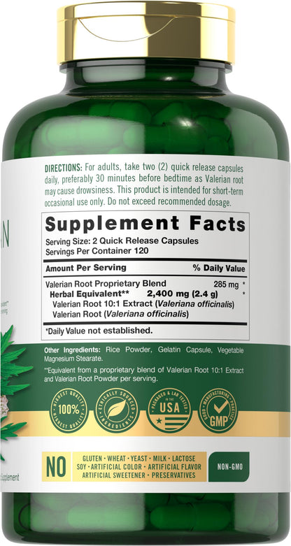 Carlyle Valerian Root Capsules | 240 Count | Herb Extract Supplement | Non-GMO, Gluten Free Carlyle