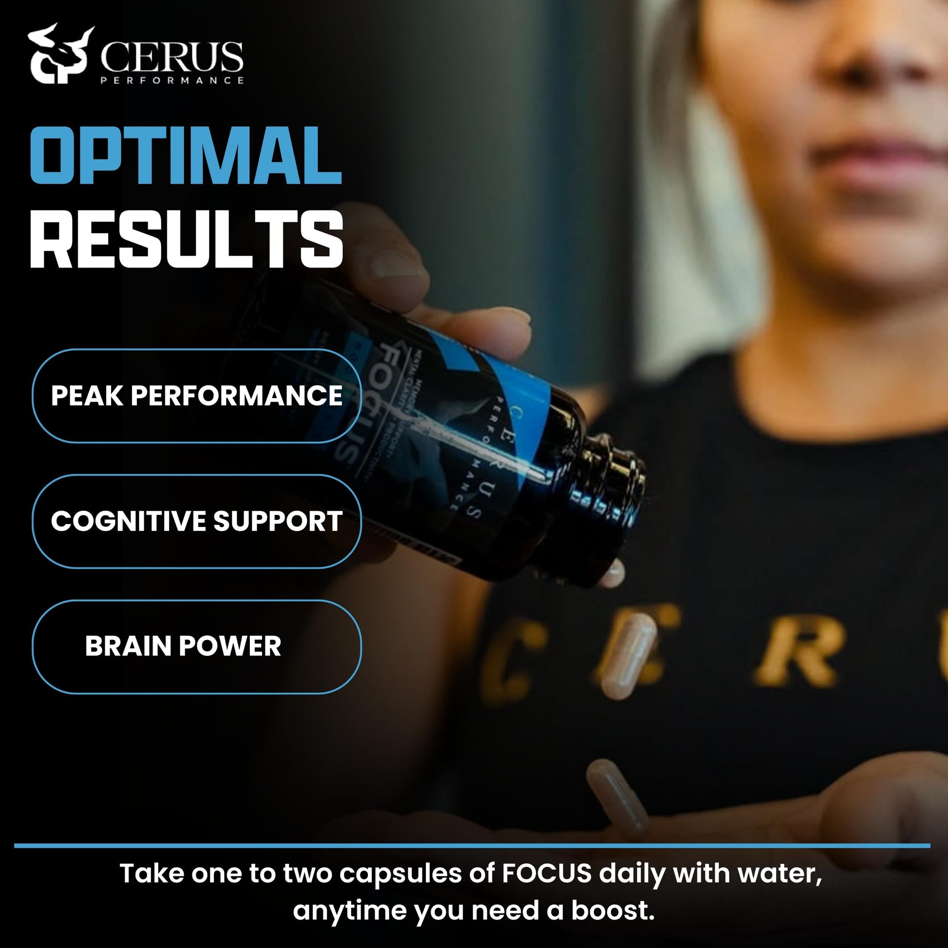 Cerus Performance Focus Nootropic Supplement - Enhances Mental Clarity, Boosts Memory & Cognitive Function, Improves Alertness - Ideal for Athletes & Fitness Enthusiasts - 60 Capsules Cerus buy australia supplements