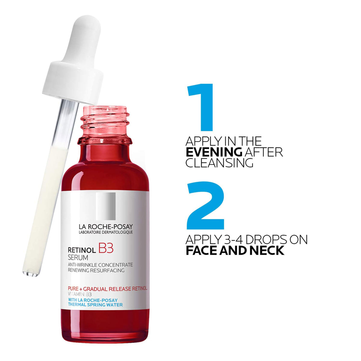 La Roche-Posay Retinol Face Serum with Niacinamide & Hyaluronic Acid, 1oz La Roche-Posay