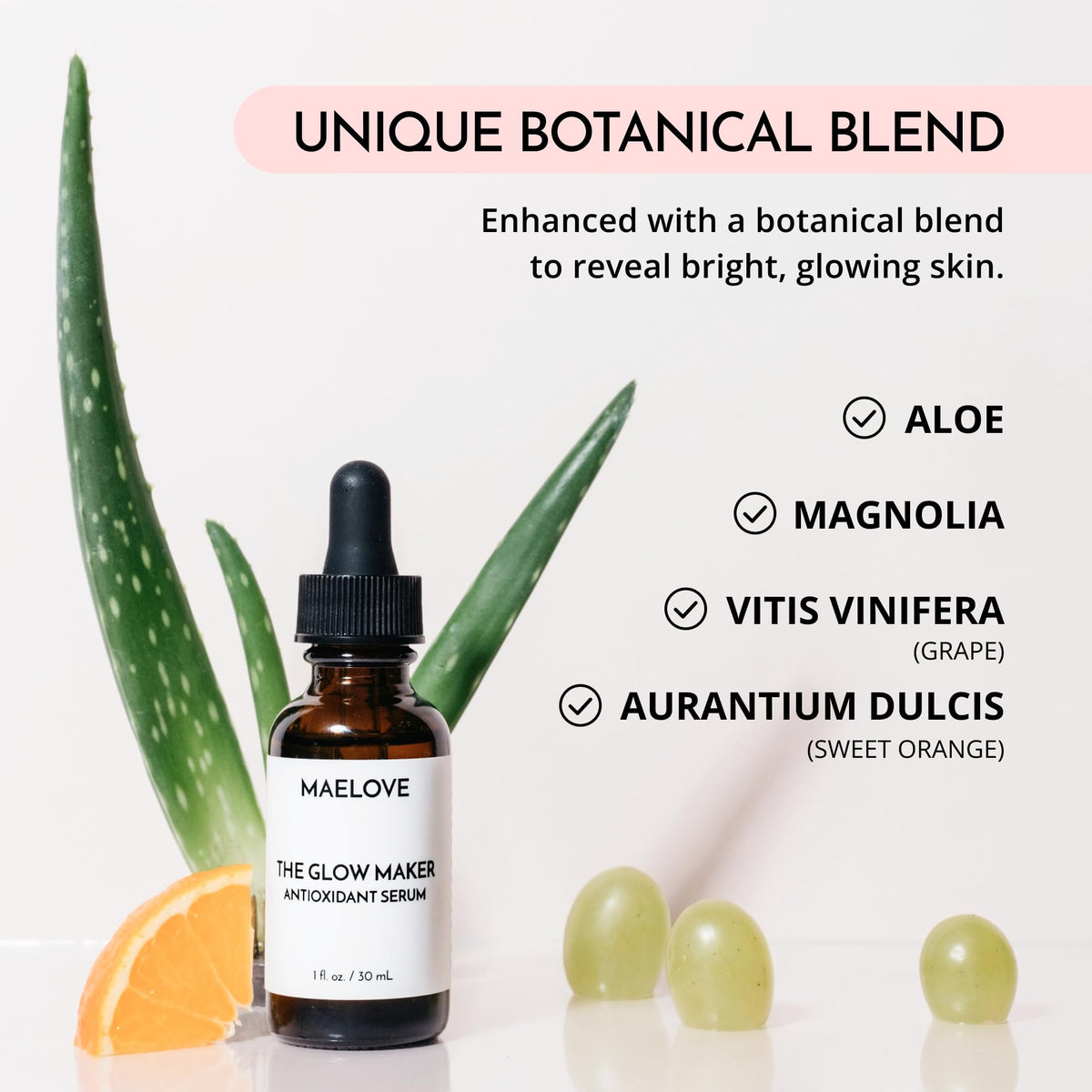 MAELOVE Glow Maker Vitamin C Serum with Vitamin E & Ferulic Acid, 1 fl oz MAELOVE