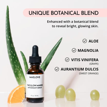 MAELOVE Glow Maker Vitamin C Serum with Vitamin E & Ferulic Acid, 1 fl oz MAELOVE