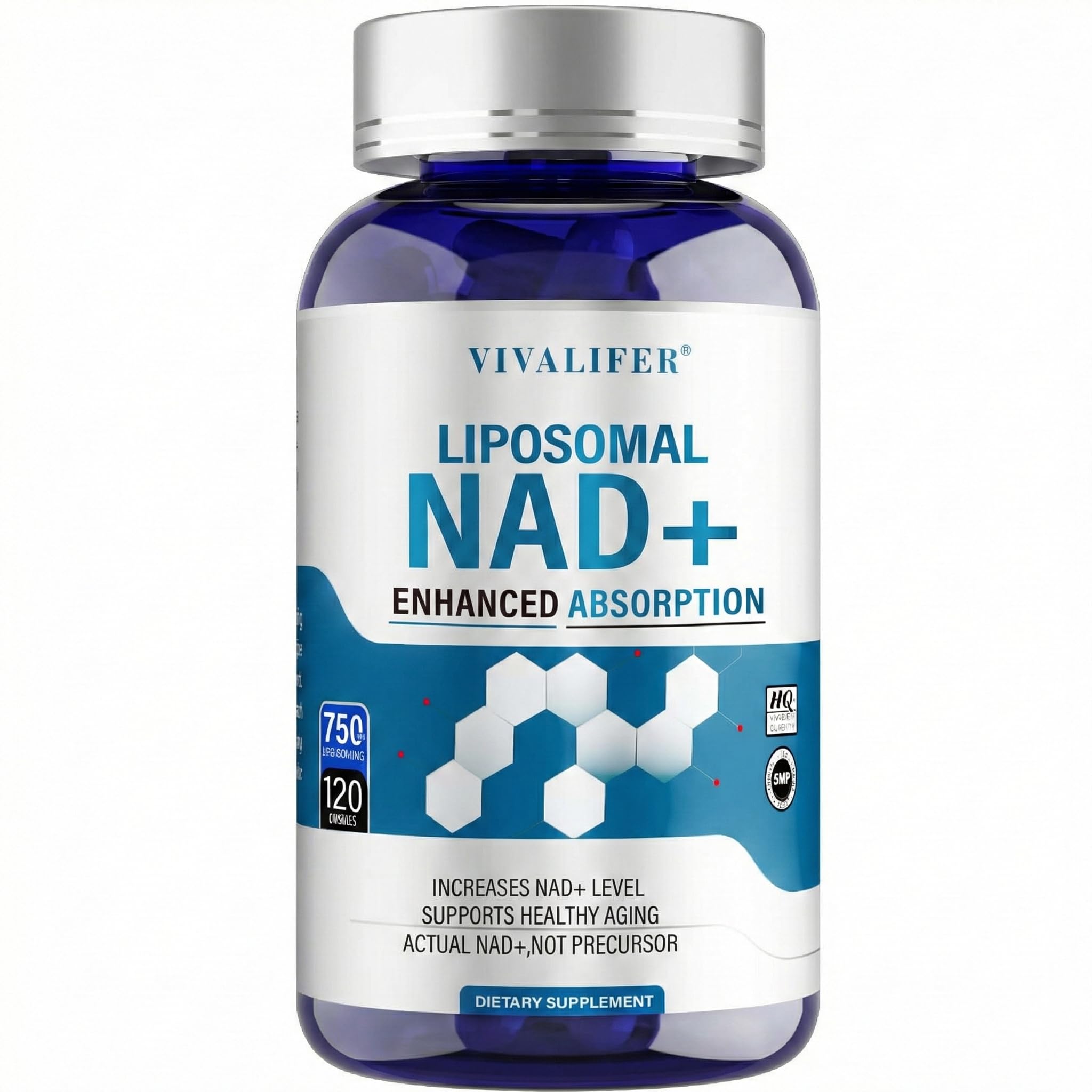 Liposomal NAD+ Supplement 750mg - 120 Capsules NMN Alternative Superior Absorption & Bioavailability -True Nicotinamide Adenine Dinucleotide for Cellular Energy, DNA Repair Support & Healthy Aging DQQI buy australia supplements