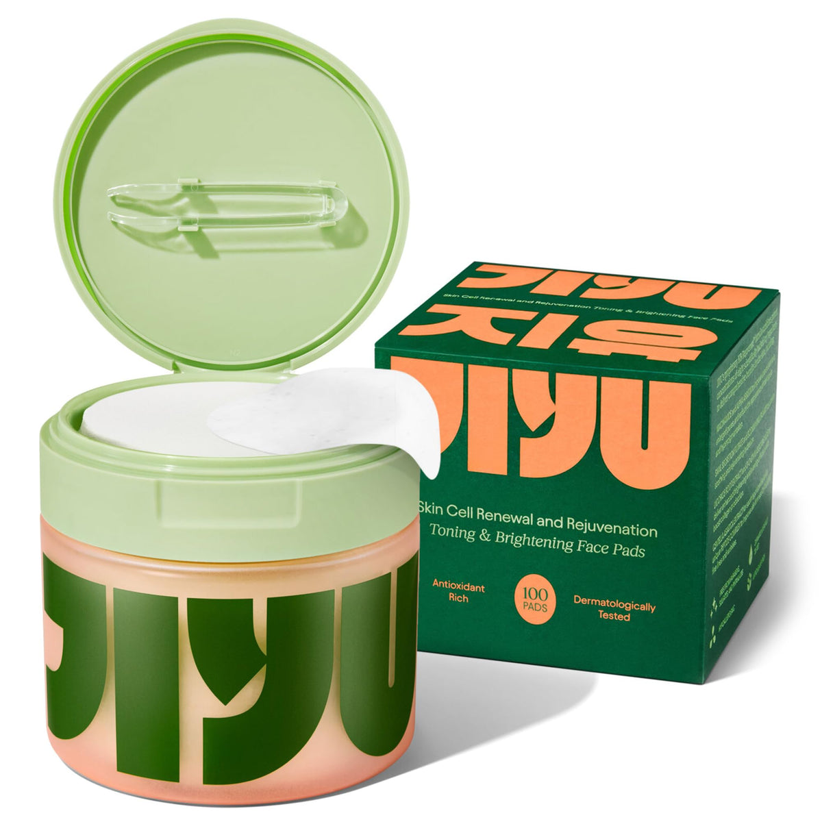 JIYU Toner Pads - Korean Skincare for Dark Spots, Wrinkles & Dull Skin - Hydrating Facial Treatment with Snail Mucin, Niacinamide, Peptides & Centella - 100 Count JIYU