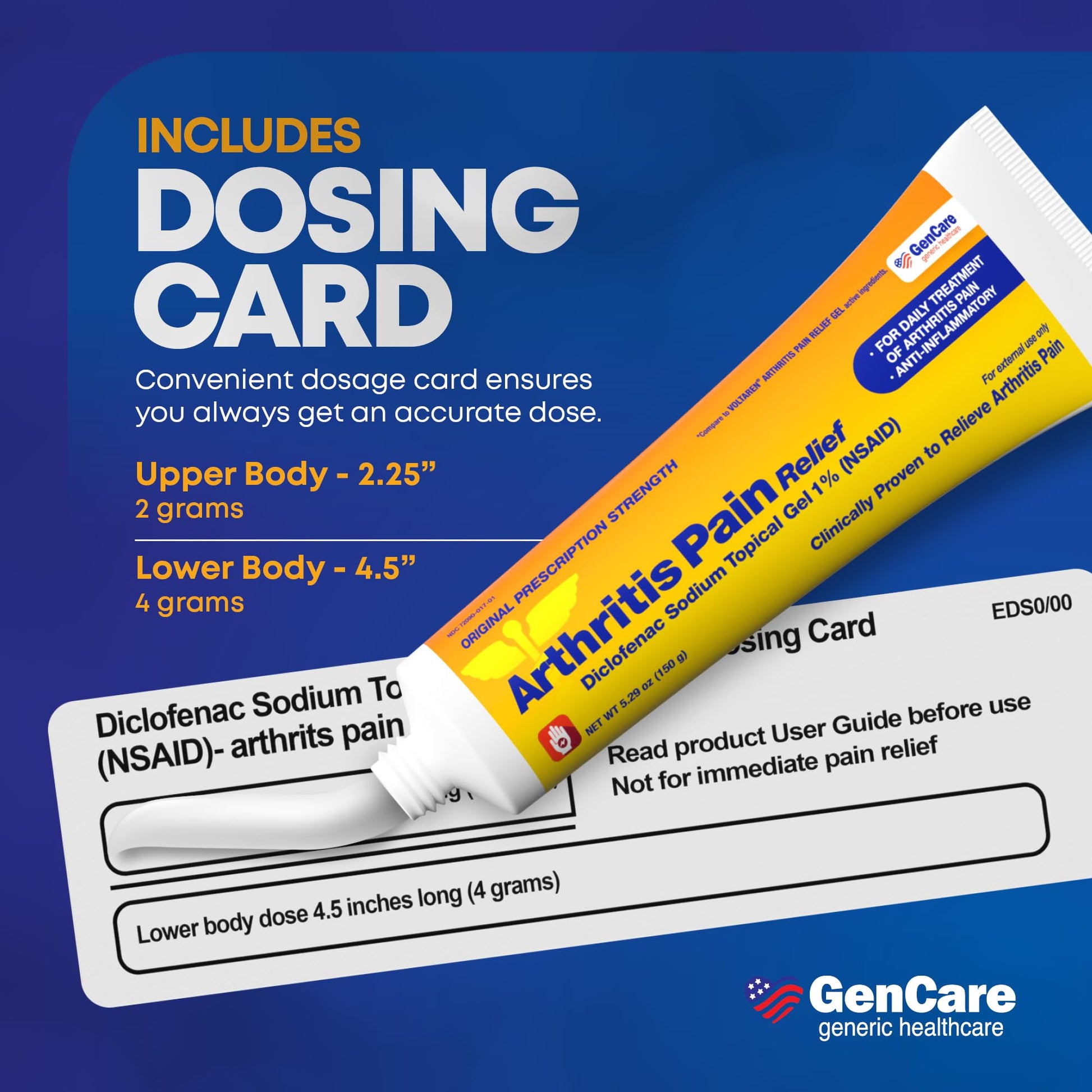 GenCare Arthritis Pain Relief Diclofenac Sodium Topical Gel 1 Percent (NSAID) - Clinically Proven Arthritis Pain Reliever - Compare to The Active Ingredient in Voltaren Gel (5.29 oz) GenCare buy australia supplements