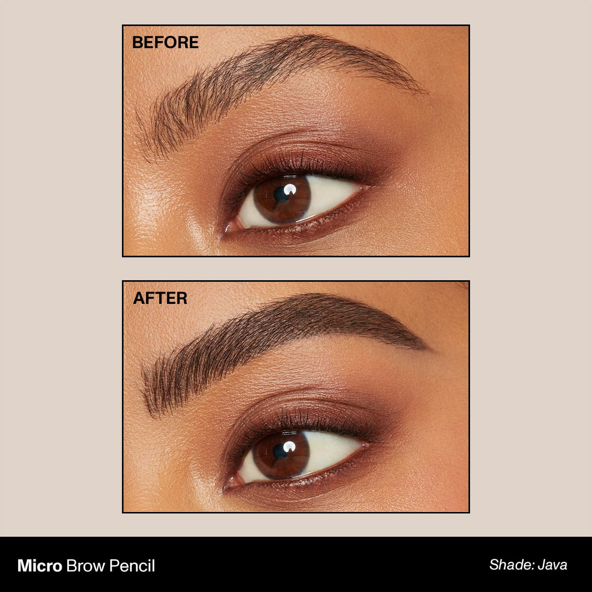 Morphe Micro Dual Eyebrow Pencil - Dual-Ended Brow Pencil Featuring a Retractable, Ultra-Precise, Pointed Tip - Richly Pigmented, Smooth-Gliding, Long-Lasting Wax Formula - Java (0.003 oz) MORPHE