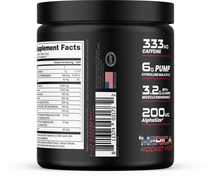 Bucked Up - Woke - HIGH STIM Pre Workout - Best Tasting - Focus Nootropic, Pump, Strength and Growth, 30 Servings (Rocket Pop)