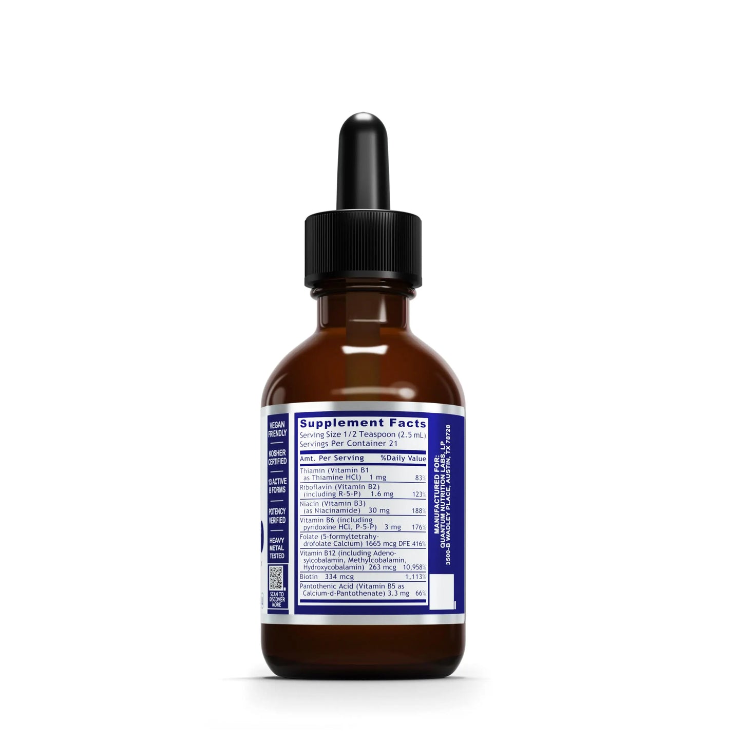 Quantum Nutrition Labs Max Energy B - Vitamin B Complex Liquid Drops, Organic Supplement for Women and Men Quantum Nutrition