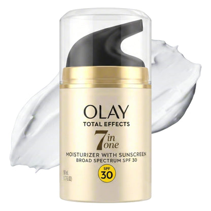 Olay Facial Moisturizing Lotion SPF 30 Total Effects for Dry Skin, 7 Benefits including Minimize Pores, Anti-Aging, 1.7 oz Olay