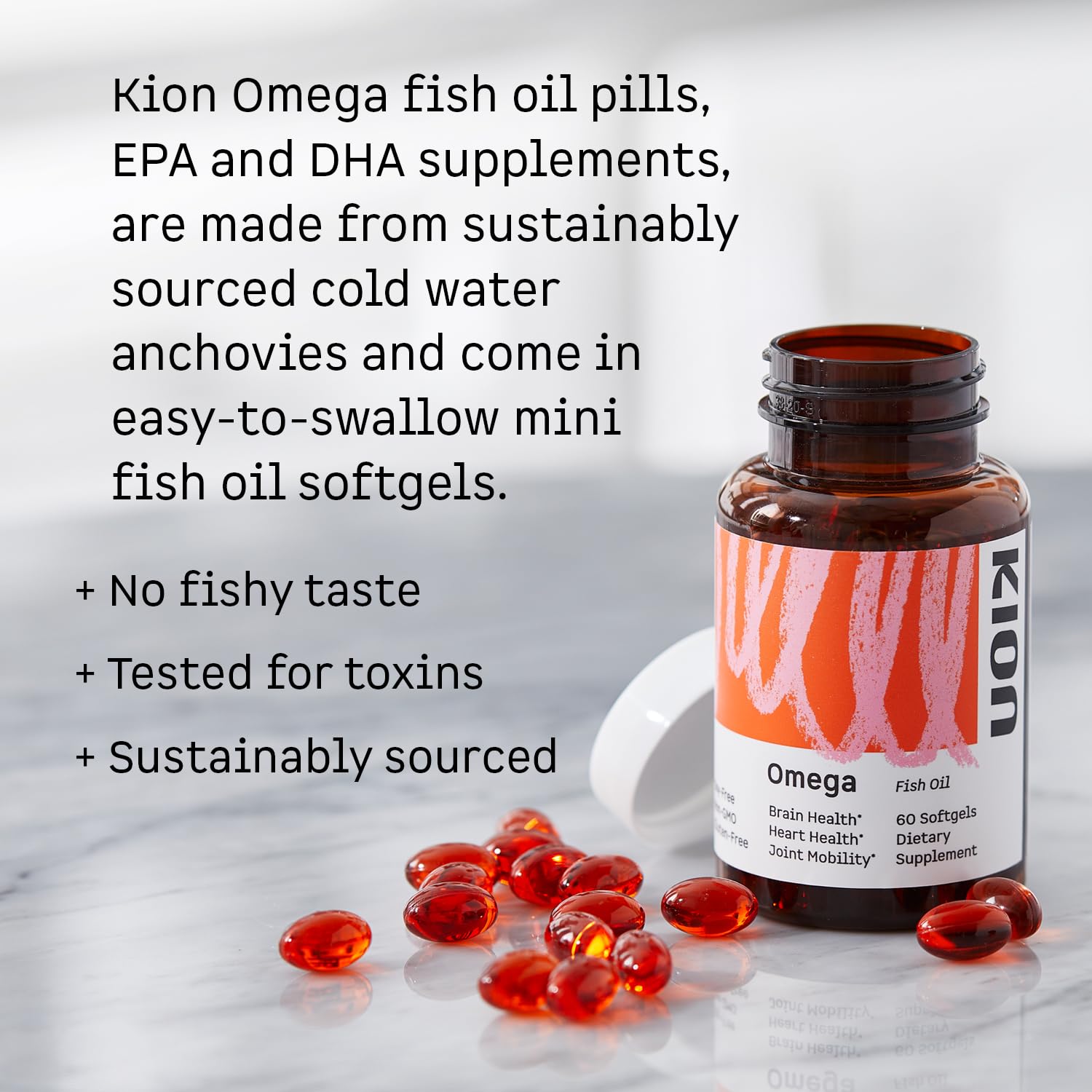 Kion Omega - Omega 3 Fatty Acid Supplements - DHA Supplements - Mini Fish Oil Softgels - Omega 3 DHA EPA Fish Oil Pills - Fish Oil 1,000 mg - 30 Servings Kion buy australia supplements
