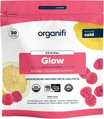 Organifi Glow - Vegan Collagen Powder for Women - Organic Flavored Water Ingredient, 30 Servings Gsupps Australia