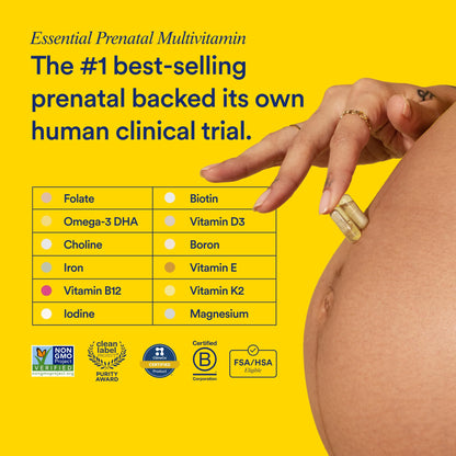 Ritual Prenatal Multivitamin For Women - Key Essential Vitamins and Minerals To Support Mom and Baby During Pregnancy* - Folate, Choline, Omega-3 DHA, Iron - Vegan - Citrus - 60 Capsules - 30 Servings