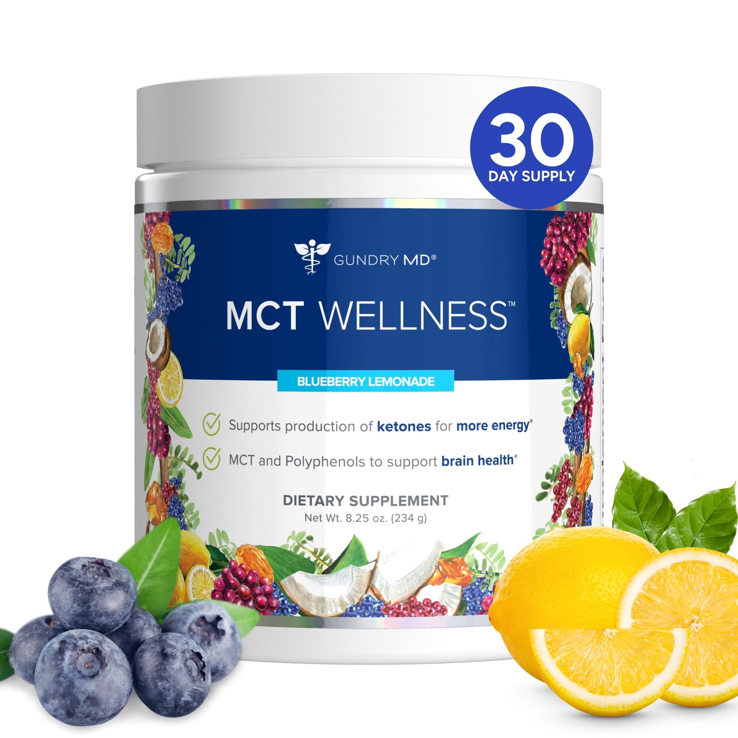 Gundry MD MCT Wellness Powder to Support Energy, Ketone Production and Brain Health, Keto Friendly, Sugar Free Gundry MD
