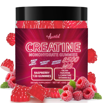 Asumtal Creatine Monohydrate Gummies for Men & Women, Creatine Monohydrate Supplement for Muscle Growth, Strength & Energy Support Asumtal