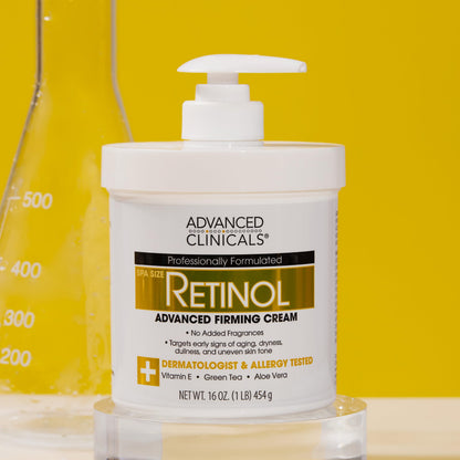 Advanced Clinicals Retinol Body Lotion & Face Moisturizer | Visible Anti Aging Skin Care Retinol Body Cream For Women & Men Targets Look Of Fine Lines, Wrinkles, & Crepe Looking Dry Skin, 16 Ounce Advanced Clinicals