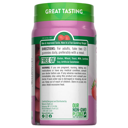Nature's Truth Collagen Peptide Gummies for Women | 60 Count Type 1 and 3 | Strawberry Flavor Nature's Truth