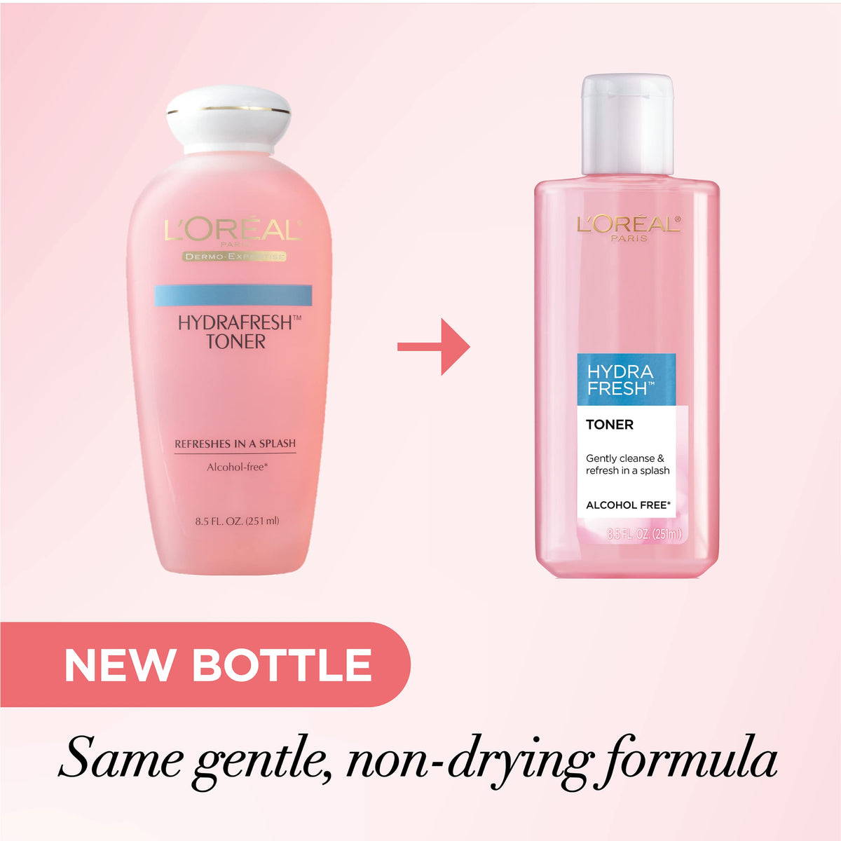 L'Oreal Paris Skincare HydraFresh Toner Face Toner with Pro-Vitamin B5 for a Smoother, Brighter Complexion, 2 Count L'Oreal Paris