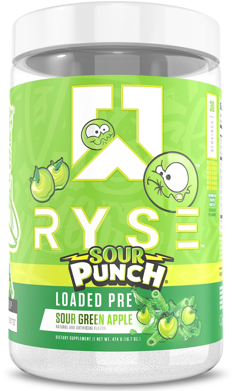 RYSE Loaded Pre Workout Powder - Strawberry Squeeze - Daily Pre-Workout for Men & Women with 390mg Caffeine, Beta Alanine, and Citrulline for Pump, Focus, and Energy - 30 Servings