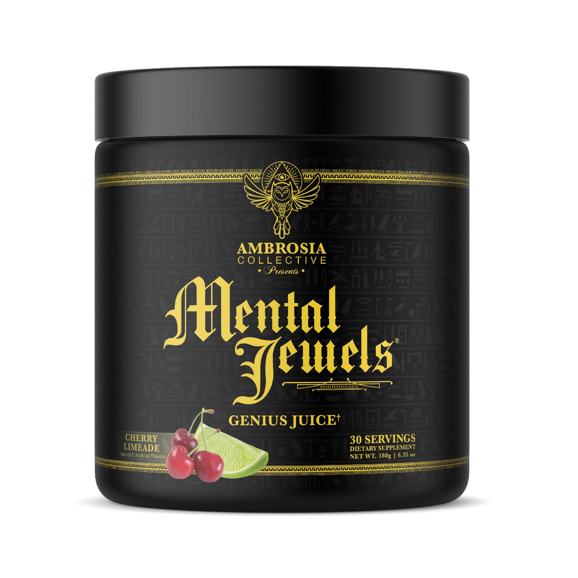 Ambrosia Mental Jewels Nootropic Brain Supplement Powder | Alpha GPC, Bacopa & Phosphatidylserine | Memory, Focus & Concentration Support | 30 Servings | Cherry Limeade Ambrosia buy australia supplements