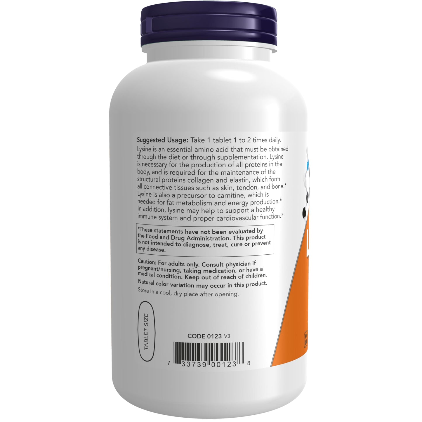 NOW Foods Supplements, (L-Lysine Hydrochloride) 1,000 mg, Double Strength, Amino Acid, 100 Tablets Gsupps Australia